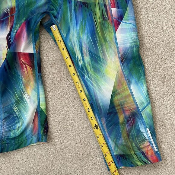 Athleta Leggings Womens Small Blue Green Cropped Colorful Casual Workout Pants - Picture 10 of 12
